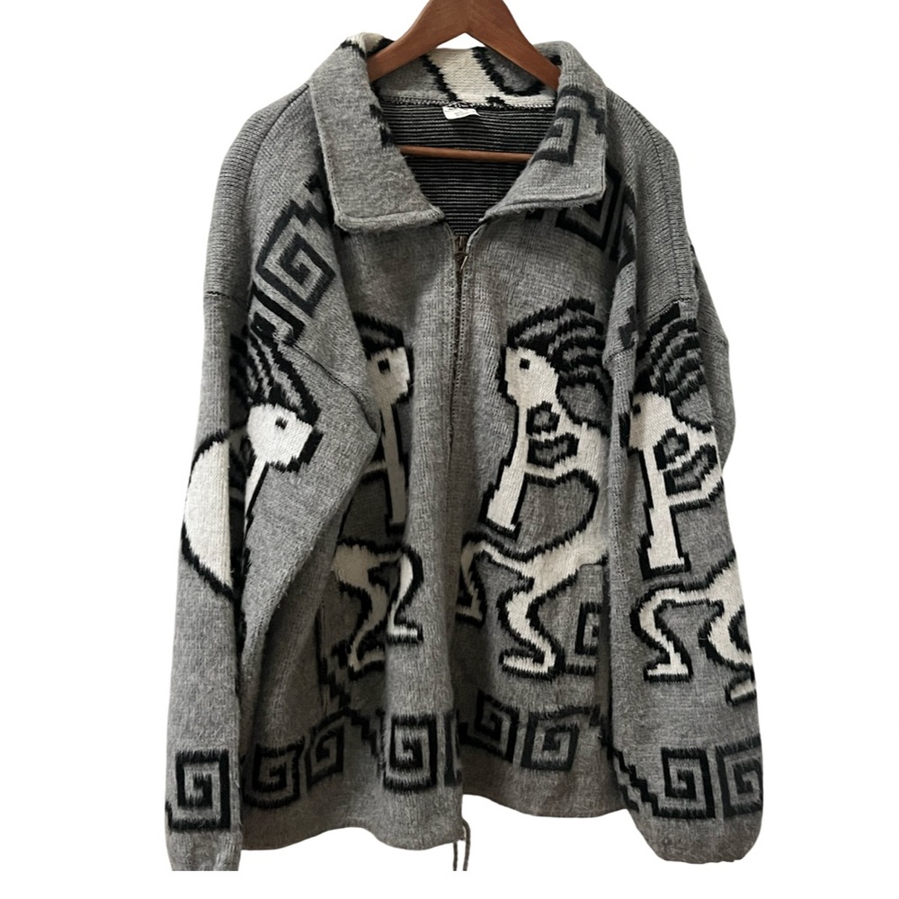 Artesanias Ancient Winds Vintage Zip-Up Sweater Jacket